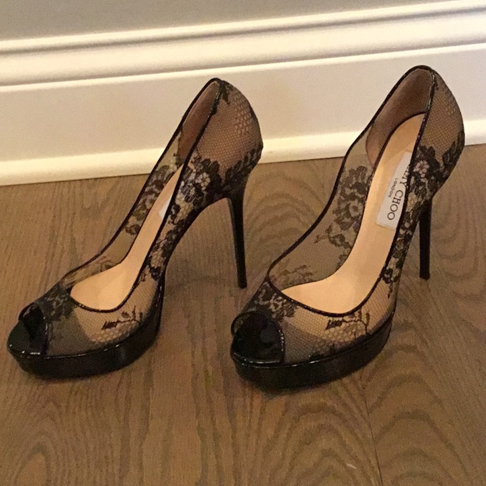 Jimmy Choo Lace Platform Pump